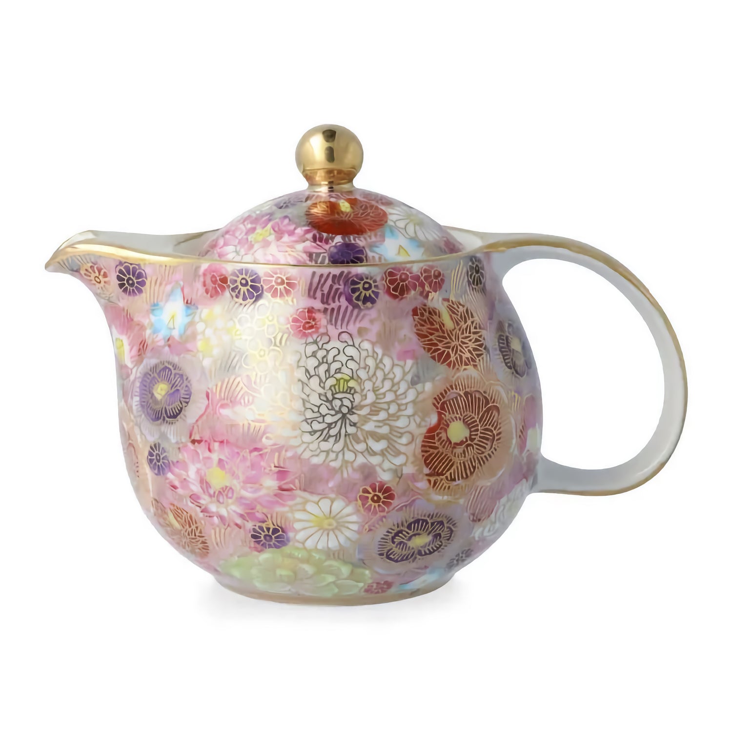 KUTANI JAPANNESE TEAPOTCHOOSE FROM 5 COLORS – KIN-HANAZUME(WITH STRAINER)