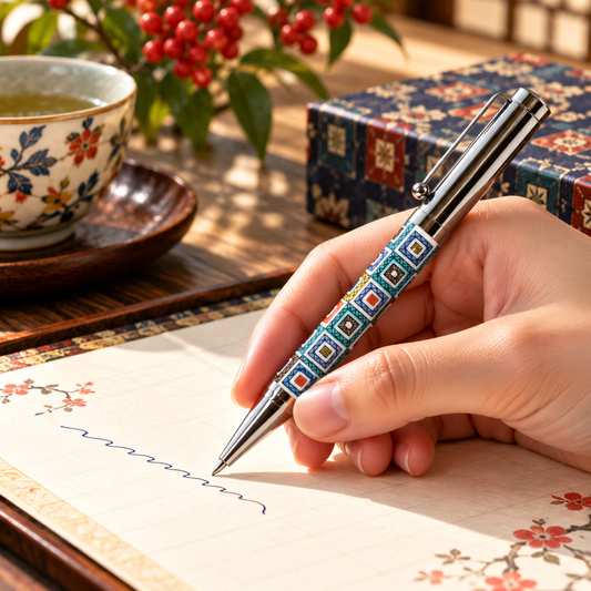 KUTANI WARE BALLPOINT PEN COBBLESTONE (ISHIDATAMI DESIGN) BP-01 / SEIKOU KILN