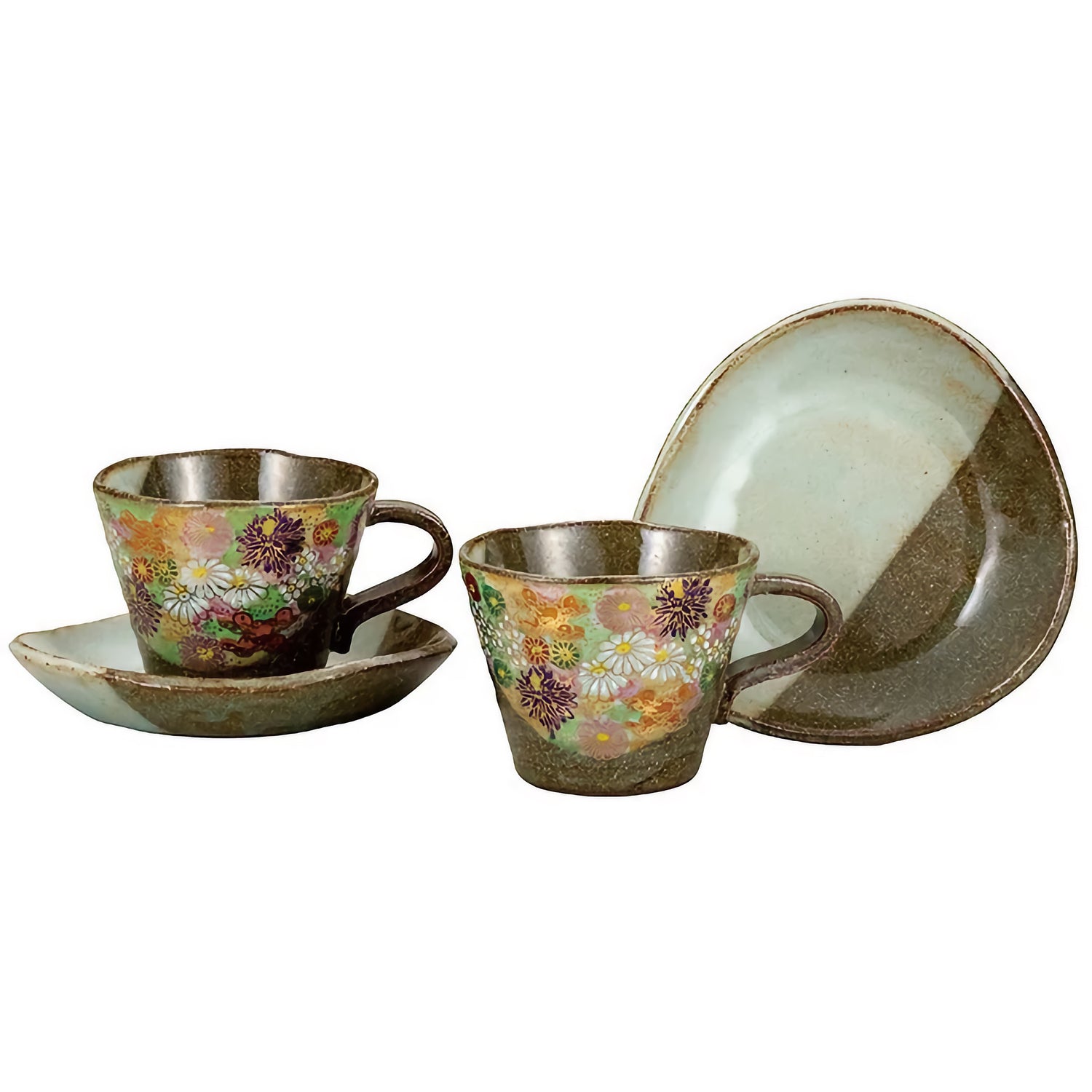 KUTANI WARE PAIR COFFEE HANAZUME