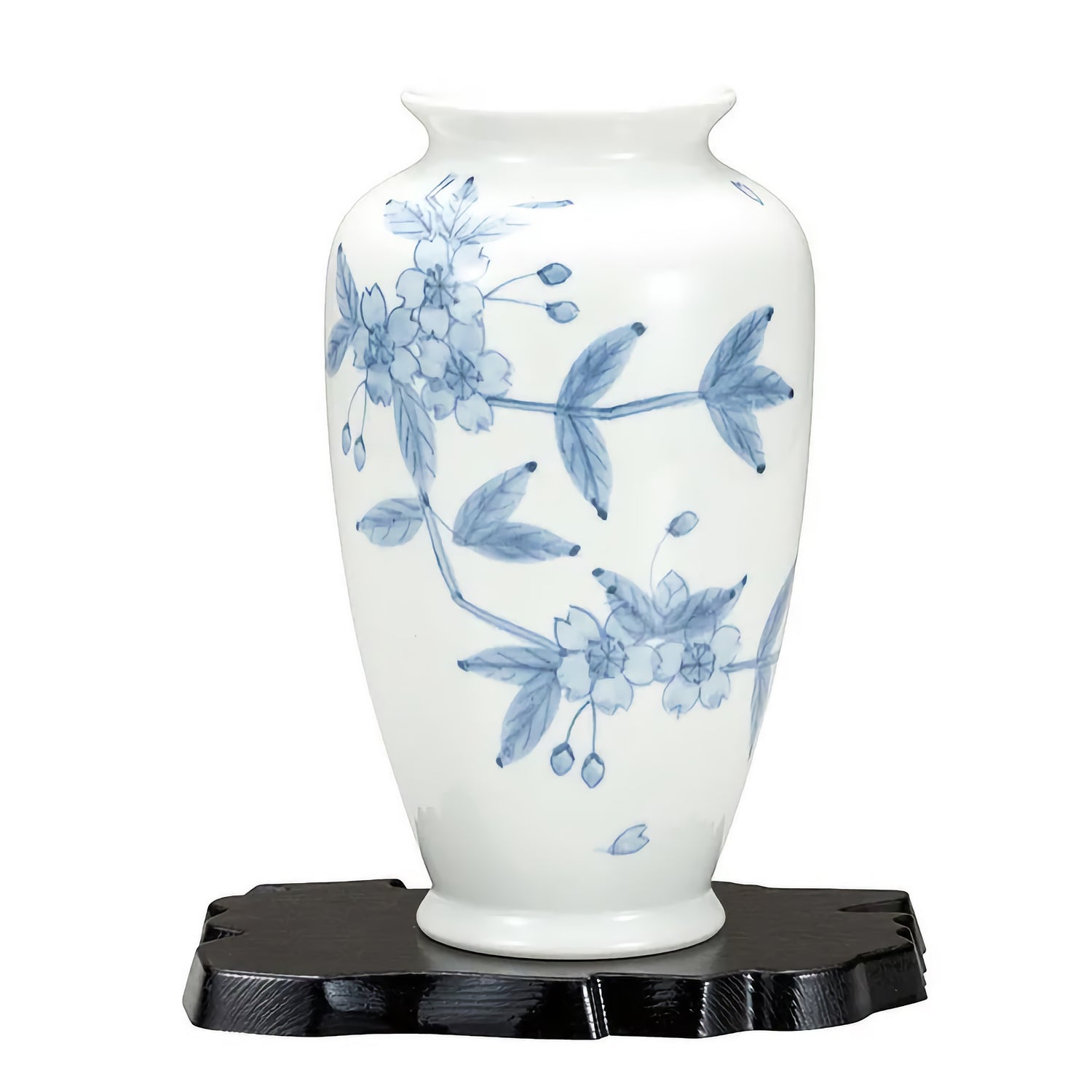 SCATTERED CHERRY BLOSSOMS KUTANI JAPANESE FLOWER VASE
