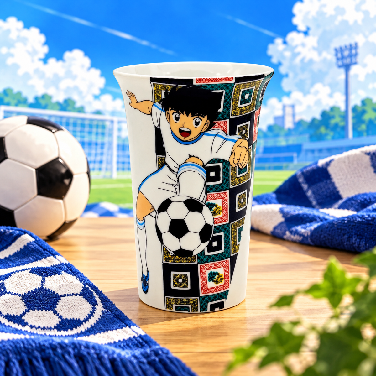 KUTANI WARE JAPANESE FREE CUP “CAPTAIN TSUBASA”