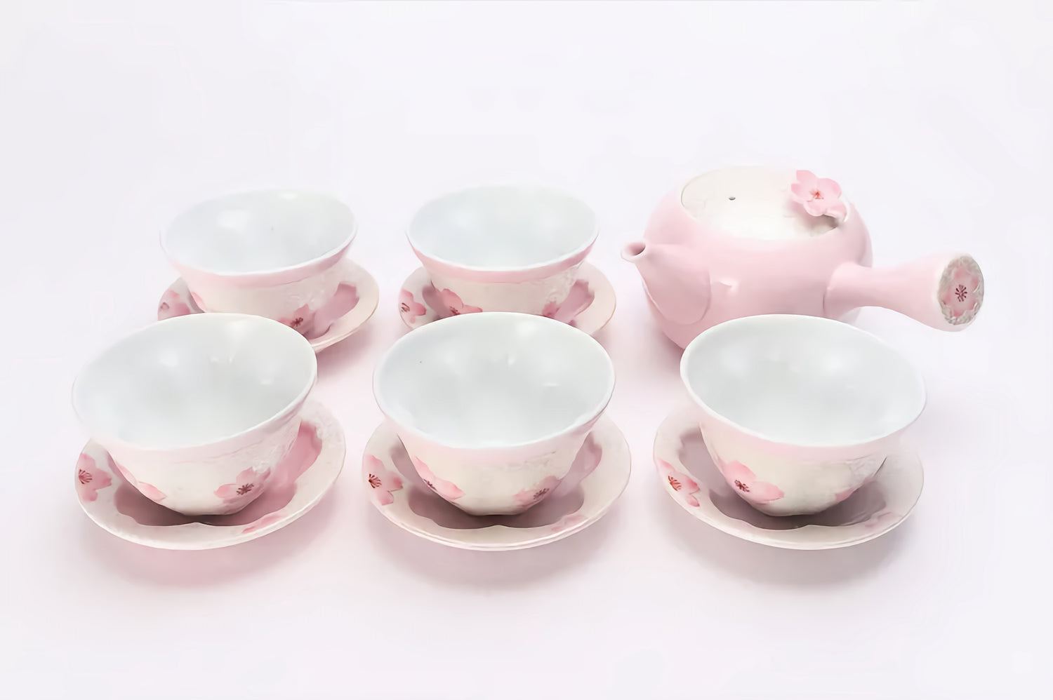 TASEI KLIN ARITA TEASET PALE PINK GLAZE IRIDESCENT SAKURA
