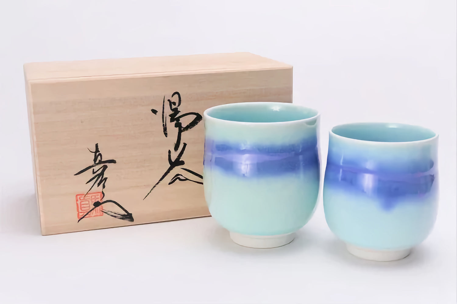 JAPANESE ARITA YUNOMI SET UMI NO SILK ROAD / SHINEMON KLIN