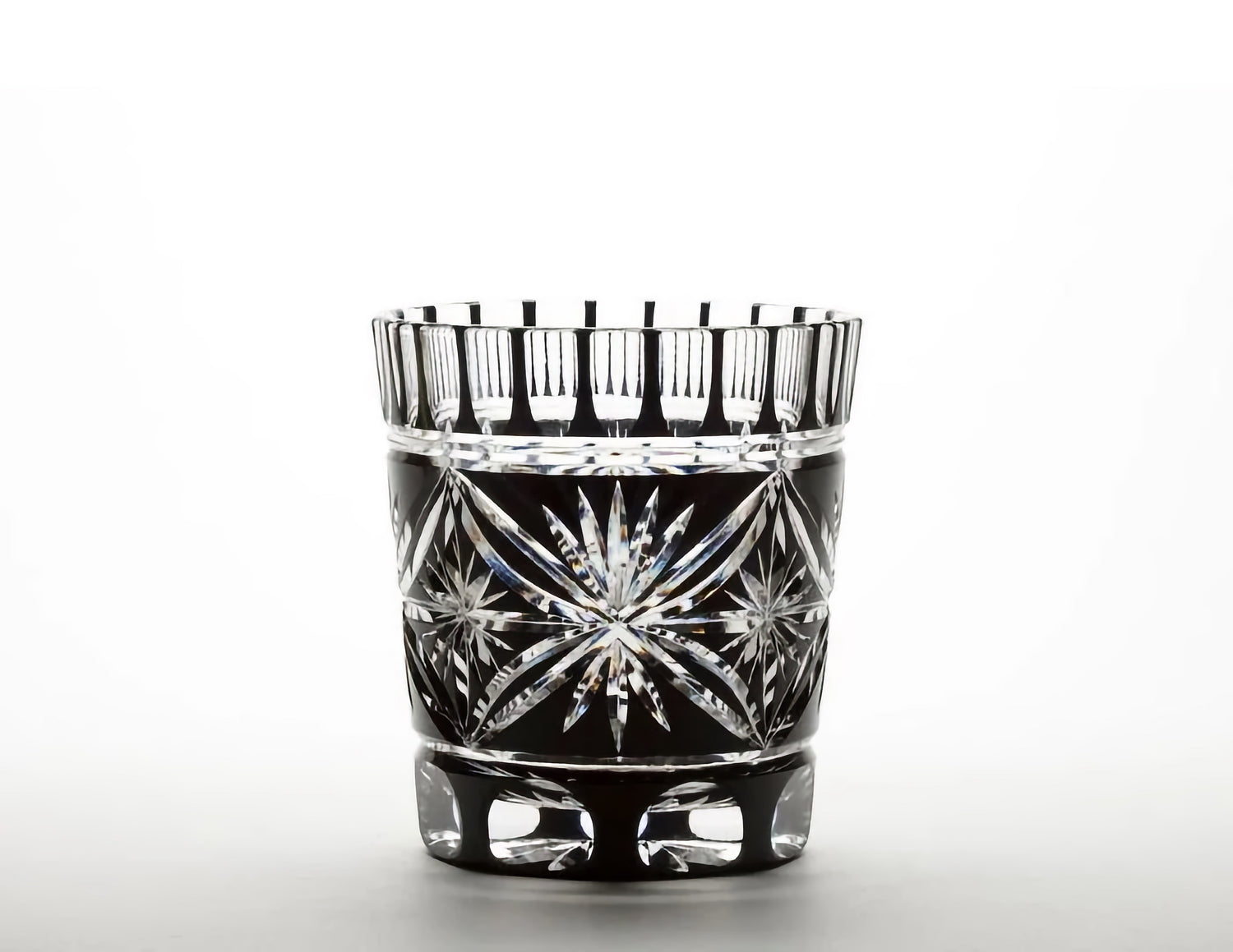 EDI KIRIKO KENBISHI STAR PATTERN OLD-FASHIONED GLASS - BLACK