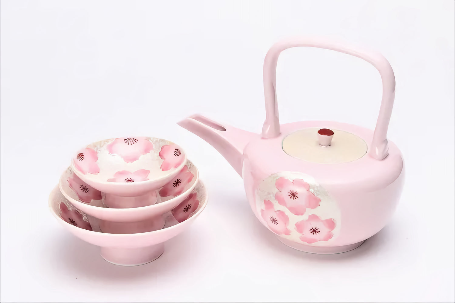 ARITA WARE “LIGHT PINK LUSTER SAKURA SAKE SET” – TASEIGAMA KILN | JAPANESE PORCELAIN TOSOKI