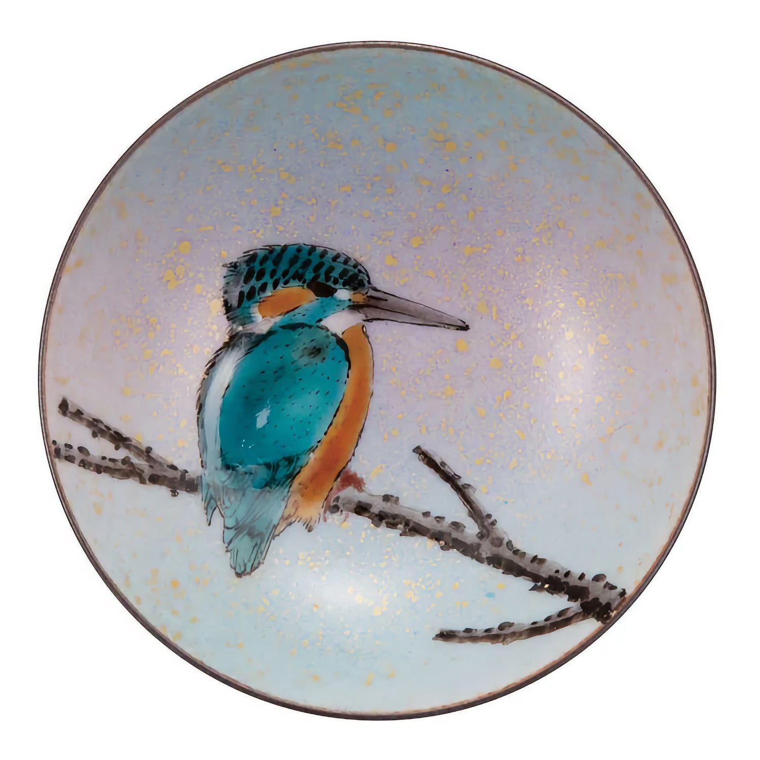 JAPANESE KUTANI WARE SAKE CUP (SAKAZUKI) – KINGFISHER DESIGN BY TOSHIHITO NAKAMURA