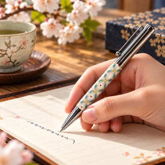 KUTANI WARE BALLPOINT PEN CLOISONNE HANABISHI (SIPPOUHANABISHI DESIGN ) BP-17 / SEIKOU KILN