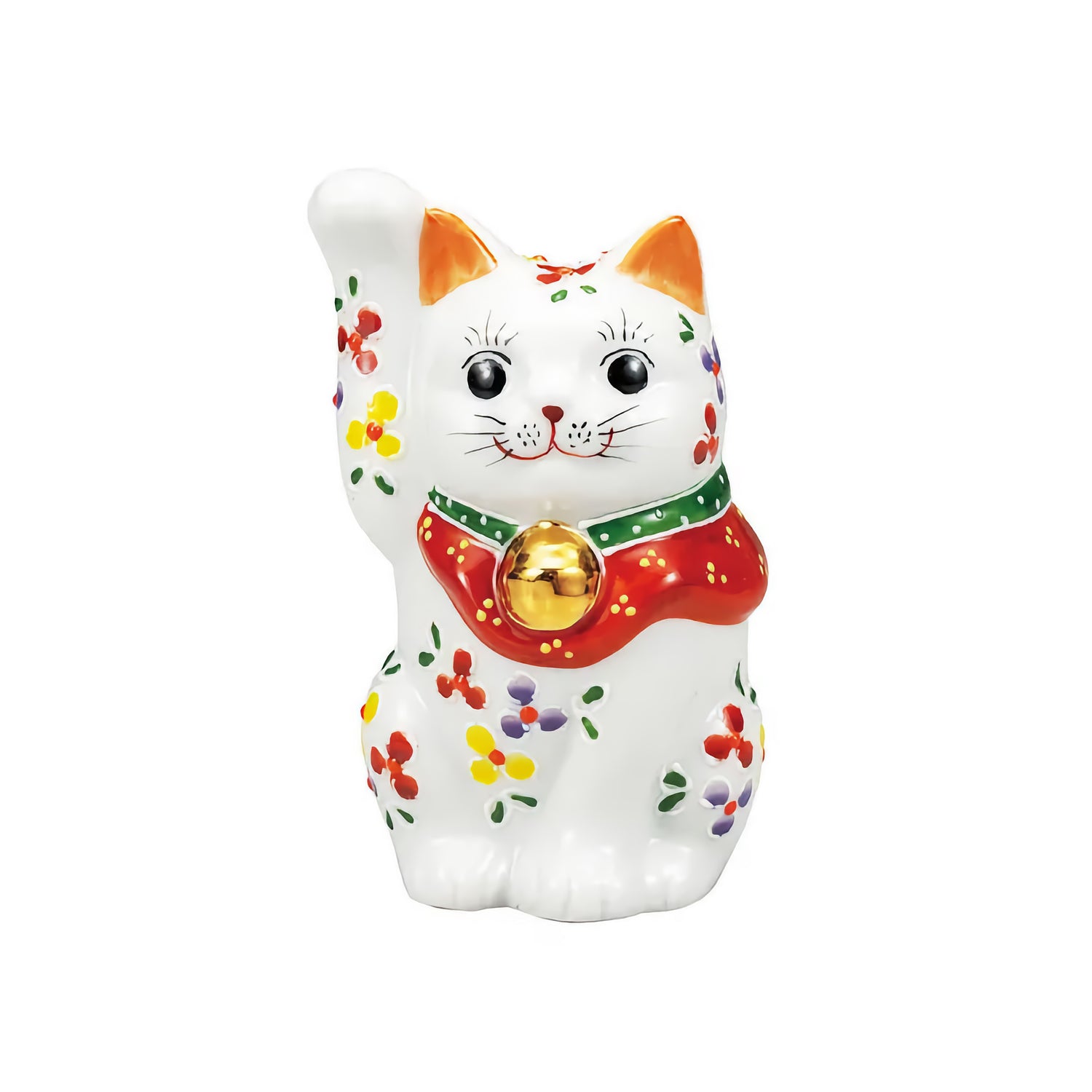 JAPAN KUTANI LUCKY CAT(MANEKI NEKO) DELICATE FLOWER DESIGN