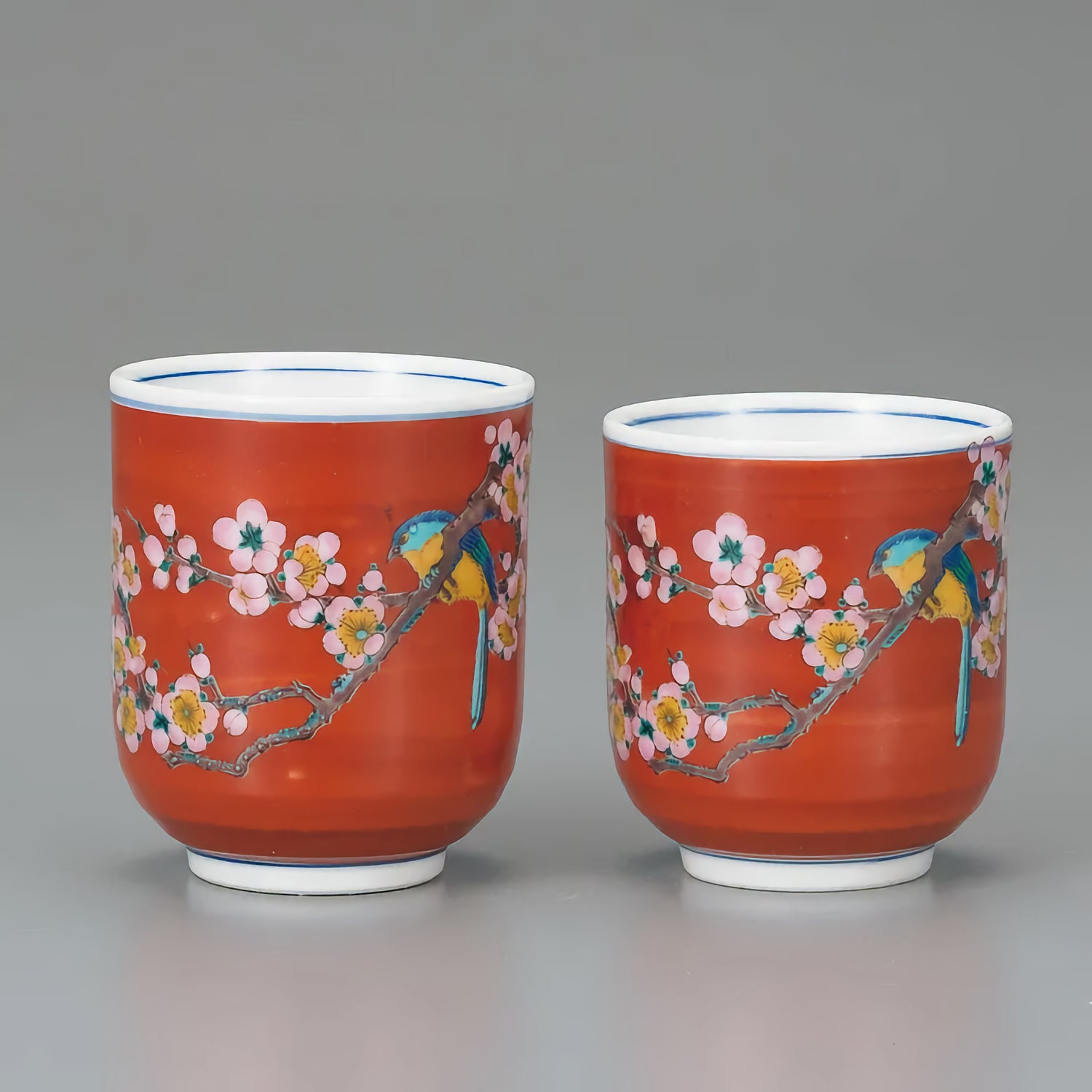 KUTANI JAPANESE YUNOMI SET TEACUP PLUM