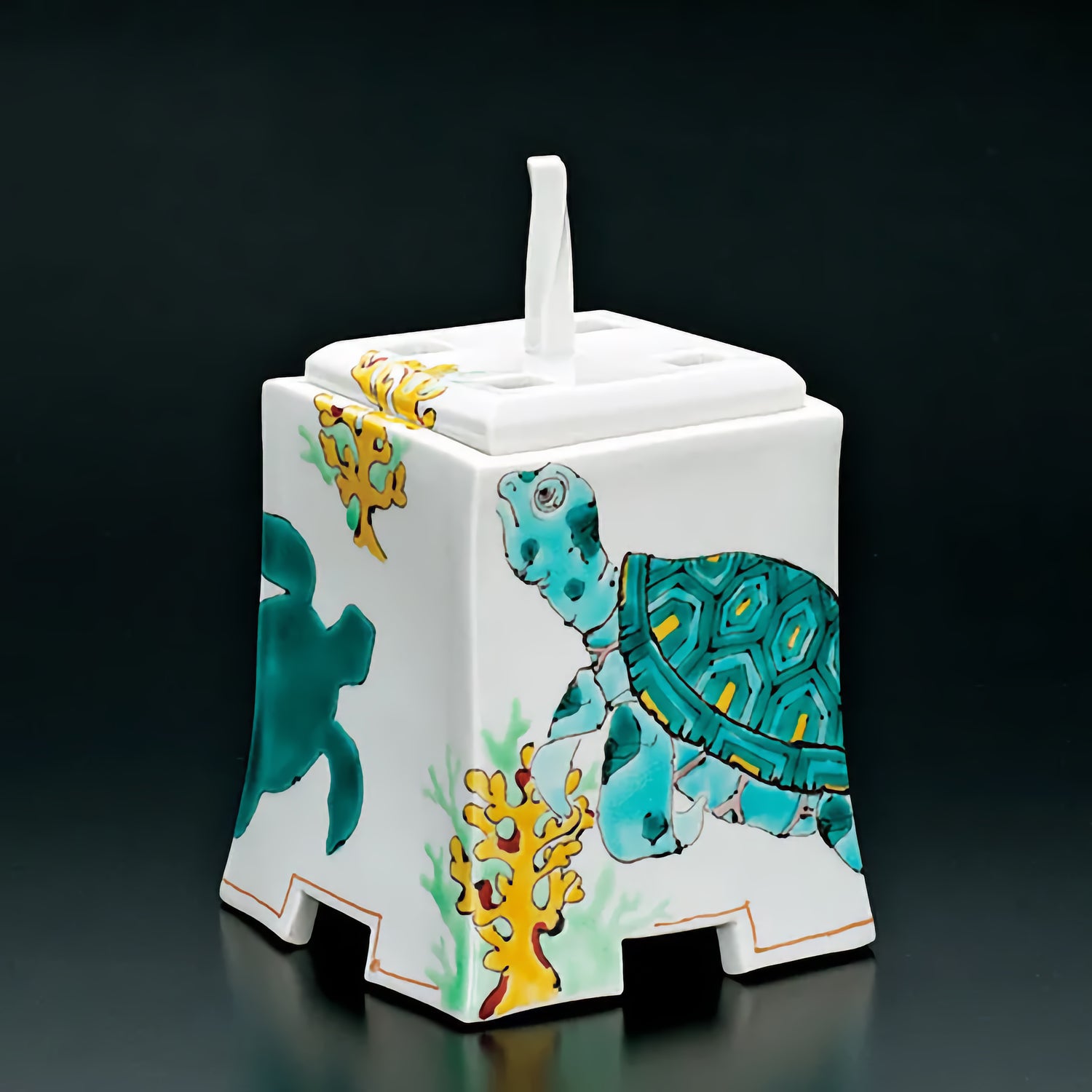 KUTANI JAPANESE INCENSE BURNER SEA TURTLE /YASUSHI YAMACHIKA