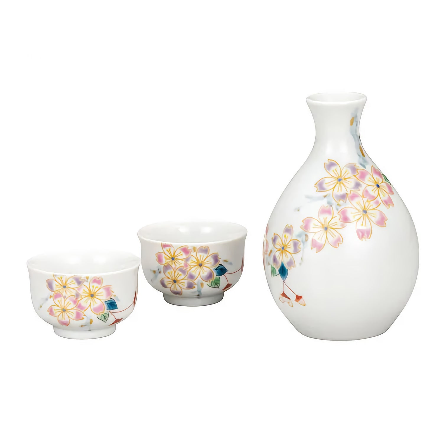 JAPANESE SAKE SET KUTANI JAPANESE CHERRY BLOSSOMS/TAISHI KLIN