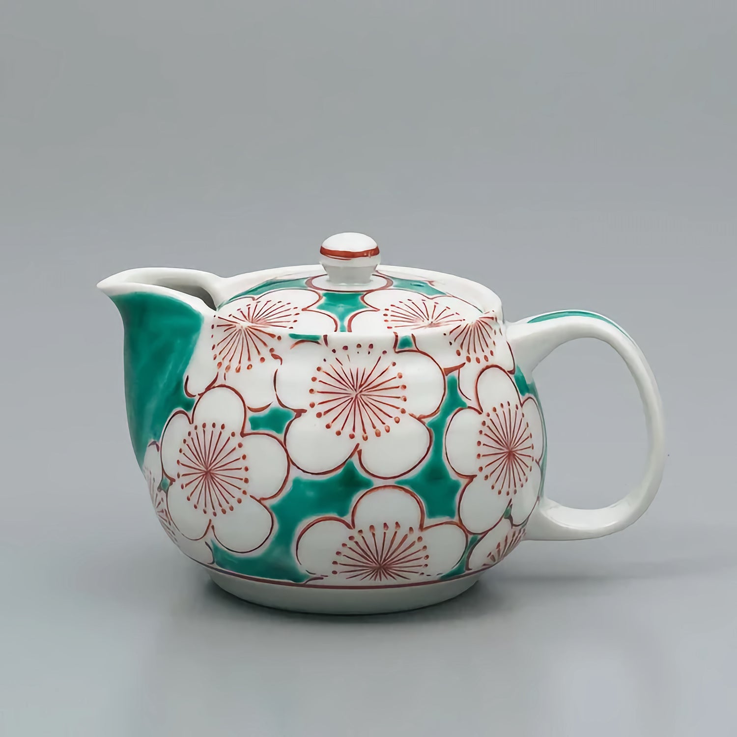 KUTANI JAPANESE TEAPOT GREEN UME PLUMS