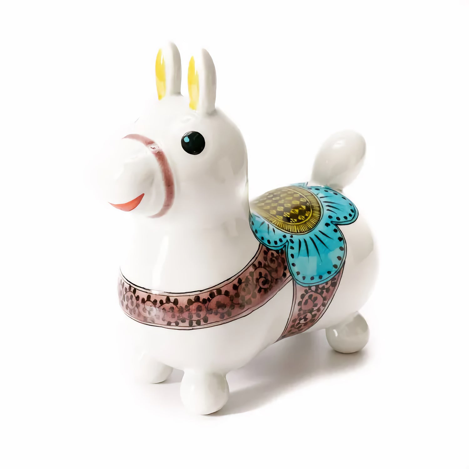 JAPANESE KUTANI PORCELAIN RODY FIGURINE – SWEDISH STYLE FLOWER DESIGN (WHITE)
