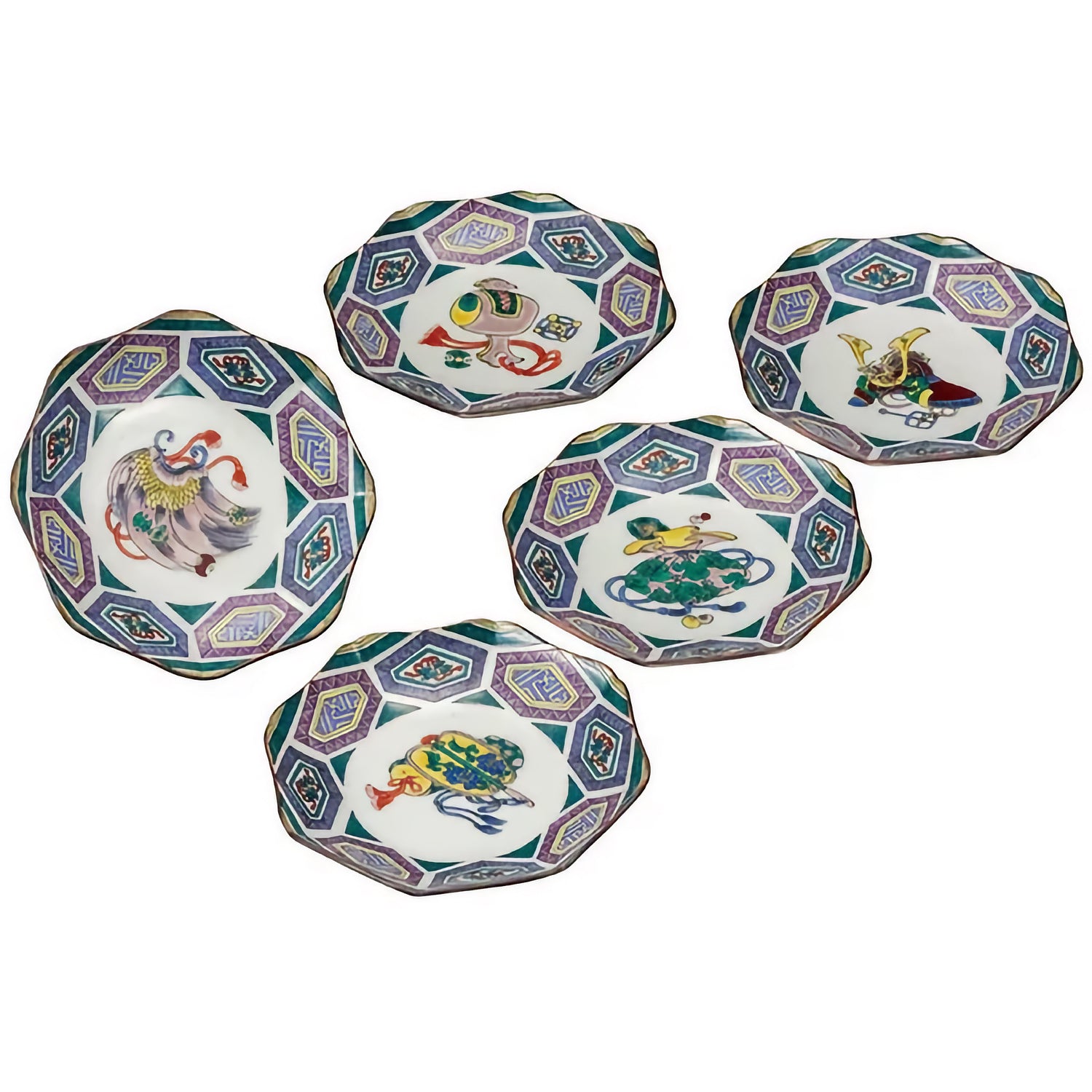 KUTANI JAPANESE SMALL PLATE TAKARA ZUKUSHI