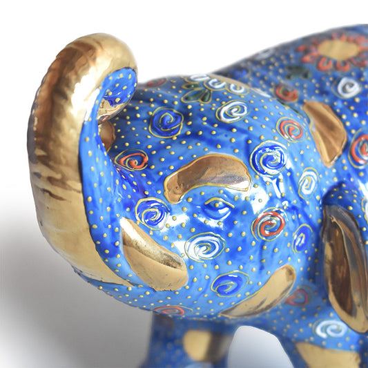 JAPANESE KUTANI WARE ELEPHANT AOMORI|TRADITIONAL JAPANESE CRAFT FIGURINE