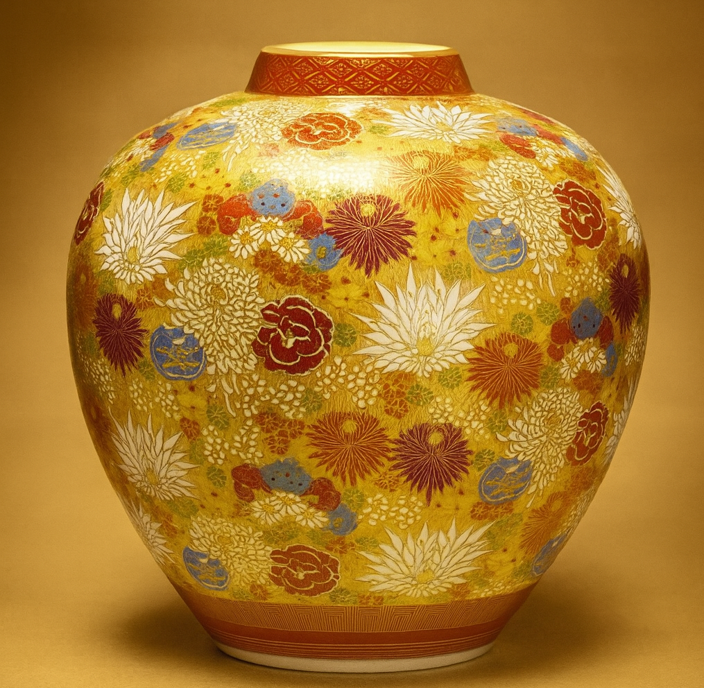 Kutani Ware Hana-zume Style