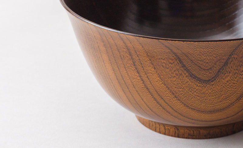 YAMANAKA LACQUERWARE SOUP BOWL KEYAKI SURI