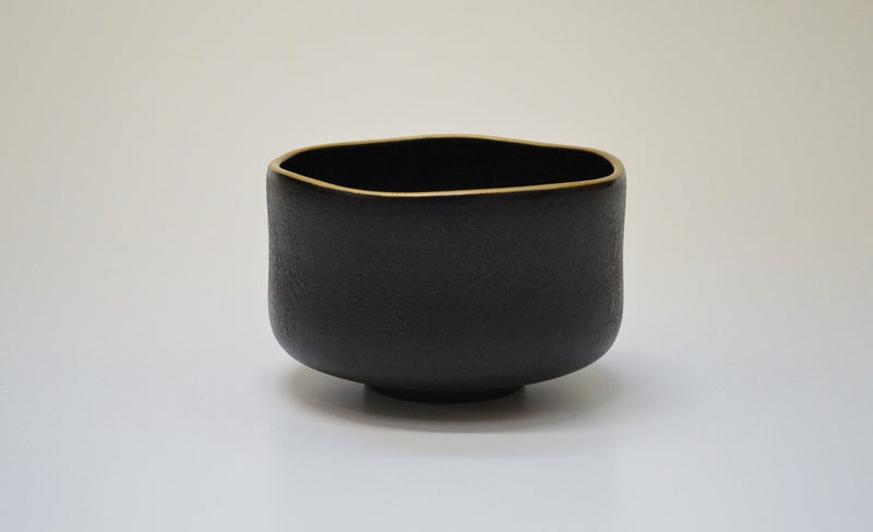 YAMANAKA LACQUERWARE STONE PATTERN BOWL (BLACK) - ENKIN DESIGN, JAPANESE LACQUERED CERAMIC