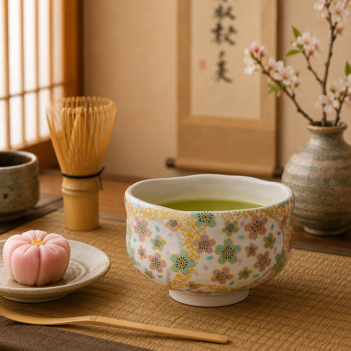 KUTANI WARE MATCHA BOWL “KYOKUSUIKA”