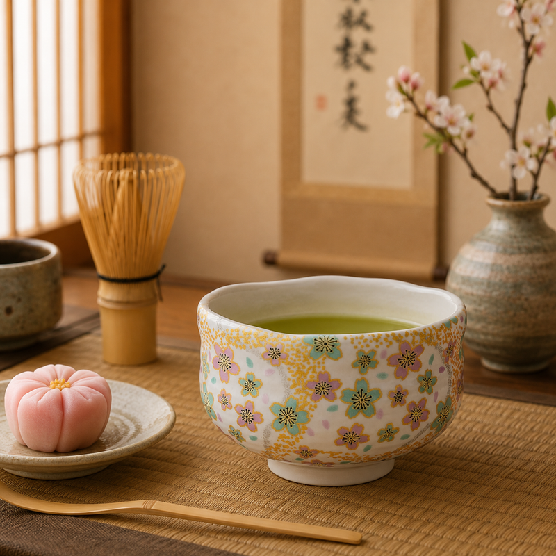 KUTANI WARE MATCHA BOWL “KYOKUSUIKA”