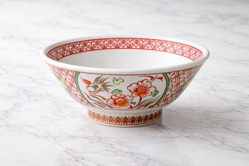 MINO WARE MANREKI FOOTED 7″ RAMEN BOWL | JAPANESE CERAMIC NOODLE BOWL | MADE IN JAPAN