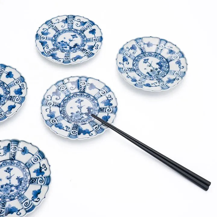 [IMPERIAL HOUSEHOLD PURVEYOR] KUTANI WARE HOJU KARAKUSA FLORAL & BIRD DESIGN / CHOZA YAMAMOTO