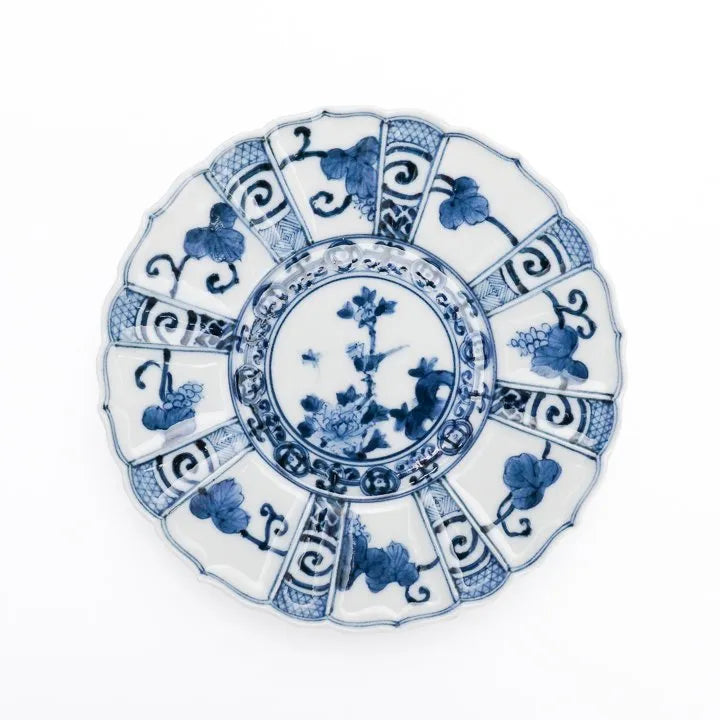 [IMPERIAL HOUSEHOLD PURVEYOR] KUTANI WARE HOJU KARAKUSA FLORAL & BIRD DESIGN / CHOZA YAMAMOTO