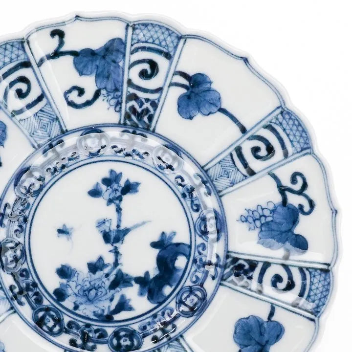 [IMPERIAL HOUSEHOLD PURVEYOR] KUTANI WARE HOJU KARAKUSA FLORAL & BIRD DESIGN / CHOZA YAMAMOTO