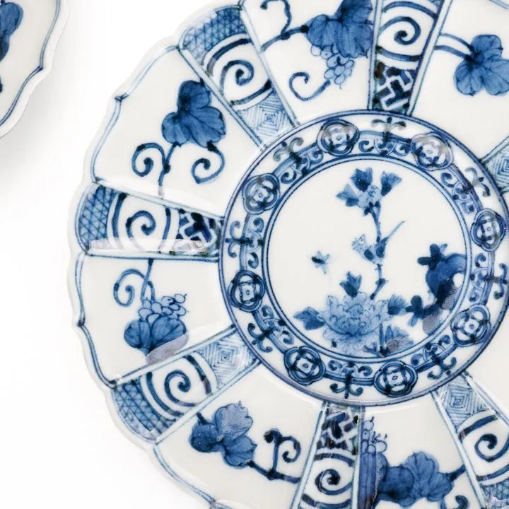 [IMPERIAL HOUSEHOLD PURVEYOR] KUTANI WARE HOJU KARAKUSA FLORAL & BIRD DESIGN / CHOZA YAMAMOTO