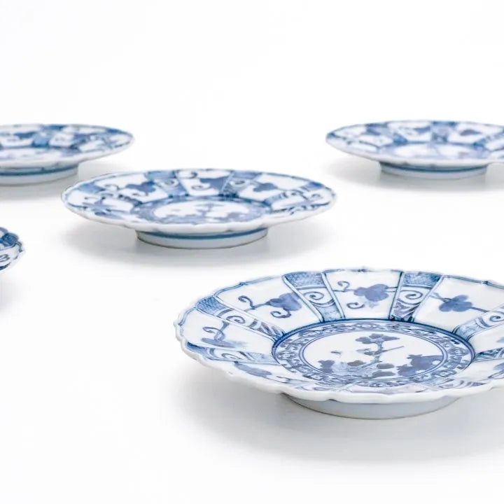 [IMPERIAL HOUSEHOLD PURVEYOR] KUTANI WARE HOJU KARAKUSA FLORAL & BIRD DESIGN / CHOZA YAMAMOTO