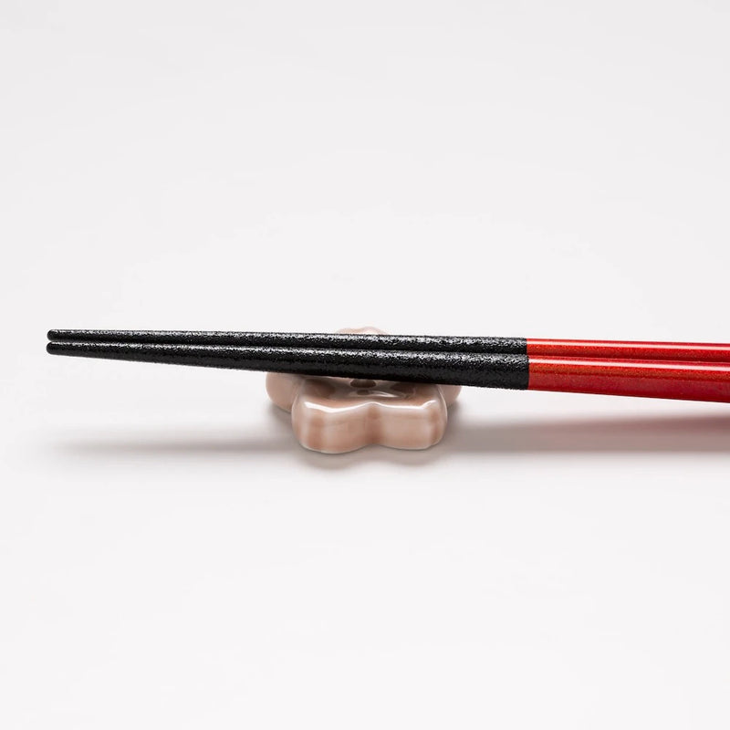 WAKASA-NURI CHOPSTICKS PAIR “SAKURA BLOOM” WITH RAKUGAN-STYLE CHOPSTICK RESTS