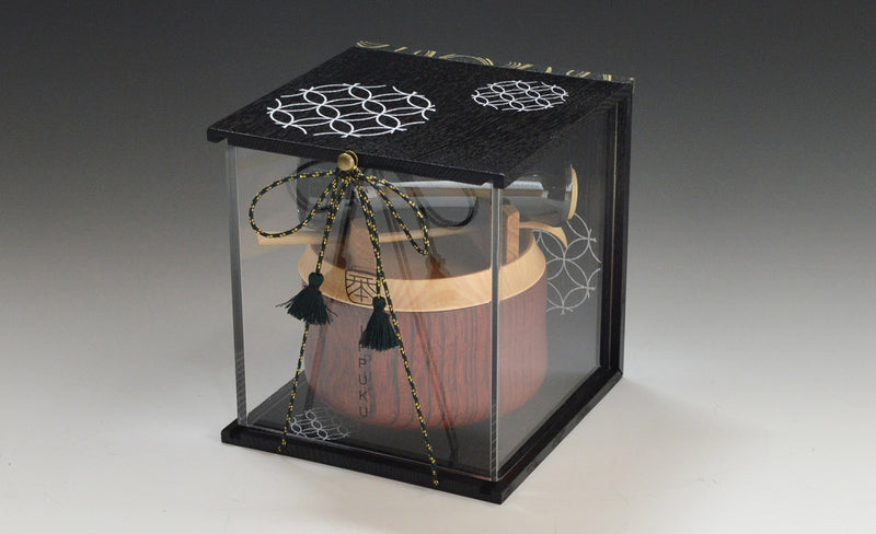 YAMANAKA LACQUERWARE DECORATIVE FOLD BLACK (BLACK) FLORAL SHIPPŌ