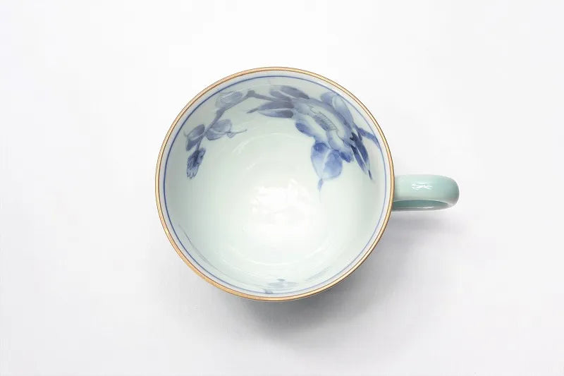 ARITA WARE COFFEE CUP & SAUCER “CAMELLIA”