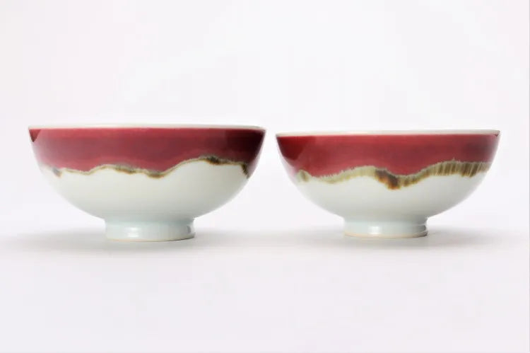 ARITA WARE RICE BOWL SET “SILK ROAD” BY SHINEMON KILN – WOODEN BOX