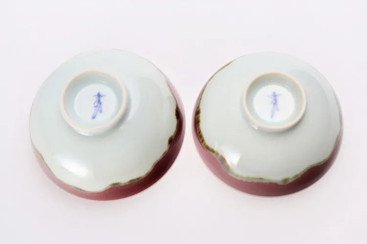 ARITA WARE RICE BOWL SET “SILK ROAD” BY SHINEMON KILN – WOODEN BOX