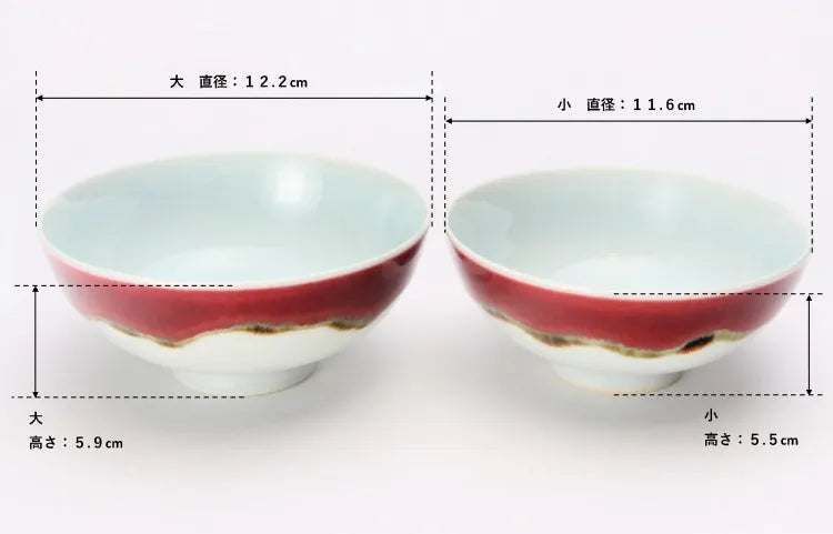 ARITA WARE RICE BOWL SET “SILK ROAD” BY SHINEMON KILN – WOODEN BOX