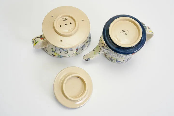 KUTANI WARE COFFEE DRIPPER & POT “SAIKA BLUE” – KOKUZOU KILN (WITH GIFT BOX)
