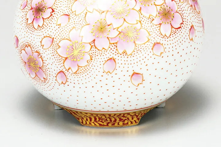 KUTANI WARE INCENSE BURNER KINRANTE SAKURA / YOSHINORI FUKUDA