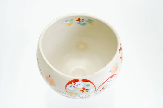 KUTANI WARE “HANA OMOI” IPPUKU TEA BOWL, NAVY BLUE – KOKUZŌU KILN