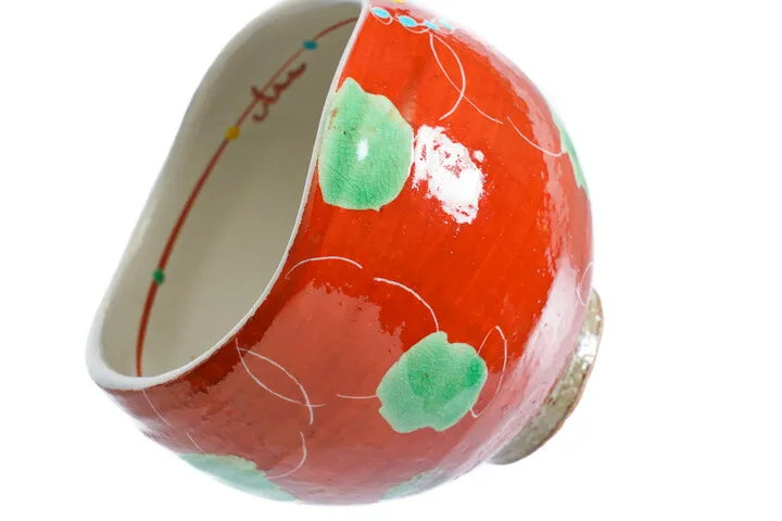 KUTANI WARE IPPUKU BOWL AKAMAKI HANA URARA/KOKUZOU KILN