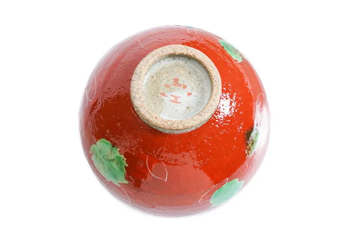 KUTANI WARE IPPUKU BOWL AKAMAKI HANA URARA/KOKUZOU KILN