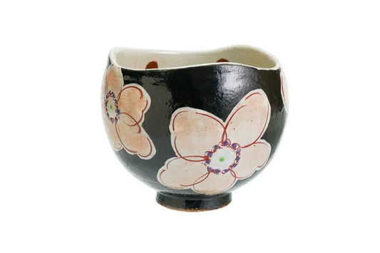 KUTANI WARE IPPUKU BOWL KURO HANA URARA/KOKUZOU KILN