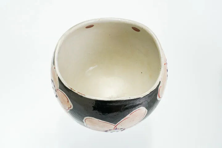 KUTANI WARE IPPUKU BOWL KURO HANA URARA/KOKUZOU KILN