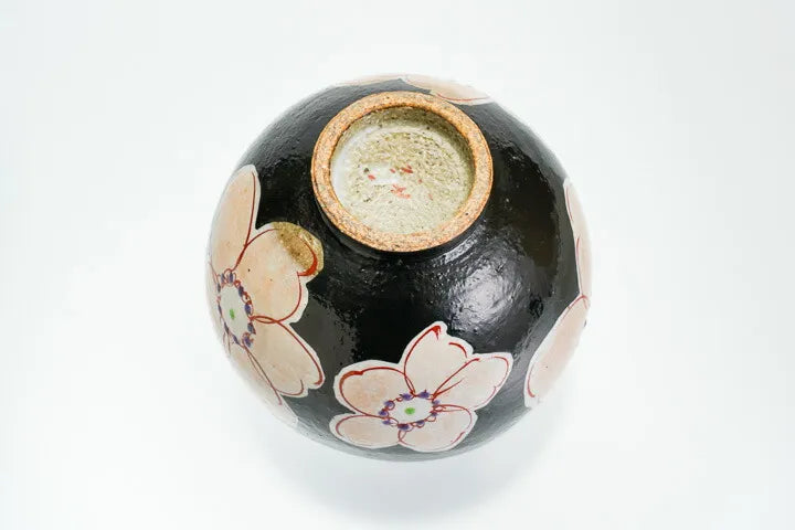 KUTANI WARE IPPUKU BOWL KURO HANA URARA/KOKUZOU KILN