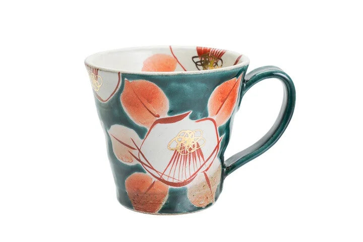 KUTANI WARE MUG CUP YŪSAI TSUBAKI /KOKUZOU KLIN