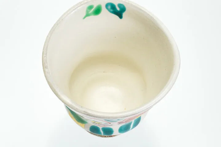 KUTANI JAPANESE YUNOMI GOLD LEAF CAMELLIA/KOKUZOU KLIN