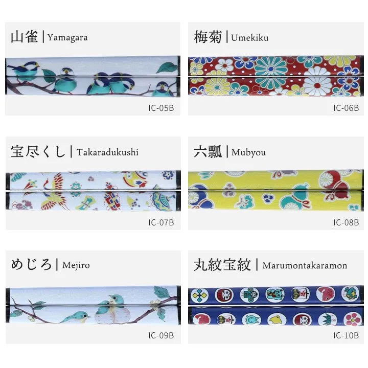 ALL 21 TYPES: KUTANI IROE × WAKASA LACQUER CHOPSTICKS [BLACK / 23CM] / SEIKOU KILN