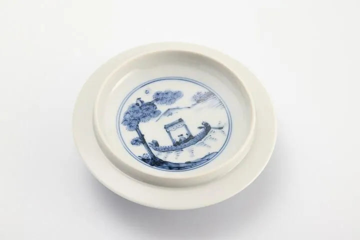 JAPANESE KUTANI WARE [IMPERIAL HOUSEHOLD PURVEYOR KILN] LIDDED TEA CUP SET – SHONZUI STYLE BY CHOZA YAMAMOTO