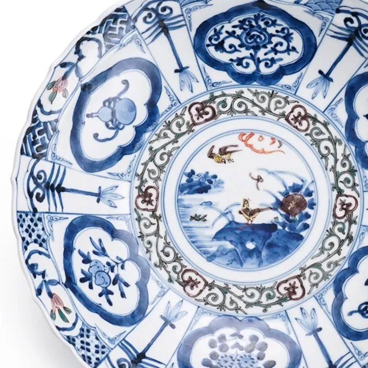 [IMPERIAL HOUSEHOLD–APPOINTED] KUTANI WARE IROE SHONZUI FLOWER & BIRD DESIGN / CHOZA YAMAMOTO