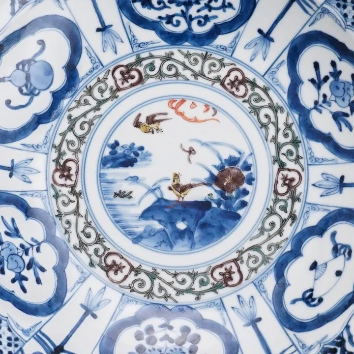[IMPERIAL HOUSEHOLD–APPOINTED] KUTANI WARE IROE SHONZUI FLOWER & BIRD DESIGN / CHOZA YAMAMOTO